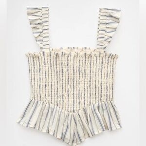 American Eagle Bella Smocked Crop Top